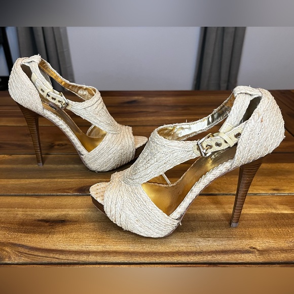 Report Signature Lucie 2 Platform Raffia Sandals - Size 6 - Picture 5 of 5